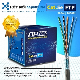Cáp mạng APTEK CAT.5e FTP Copper, 24AWG, vỏ nhựa PE