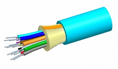 Indoor Distribution Fiber Optic Cables OM3, OFNR, 4 core