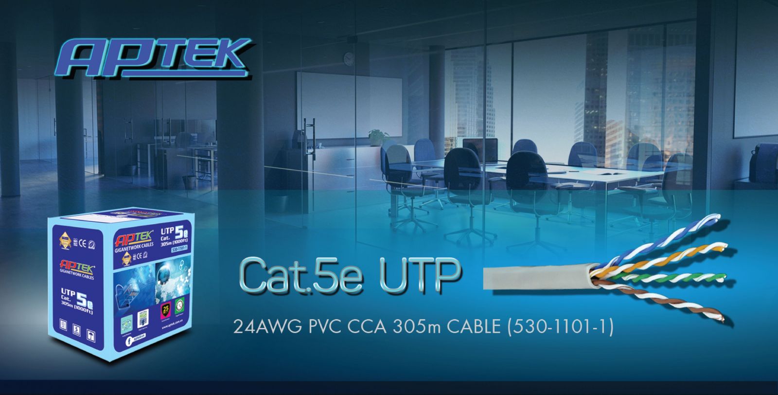 Cáp mạng APTEK CAT.5e UTP 305m CCA